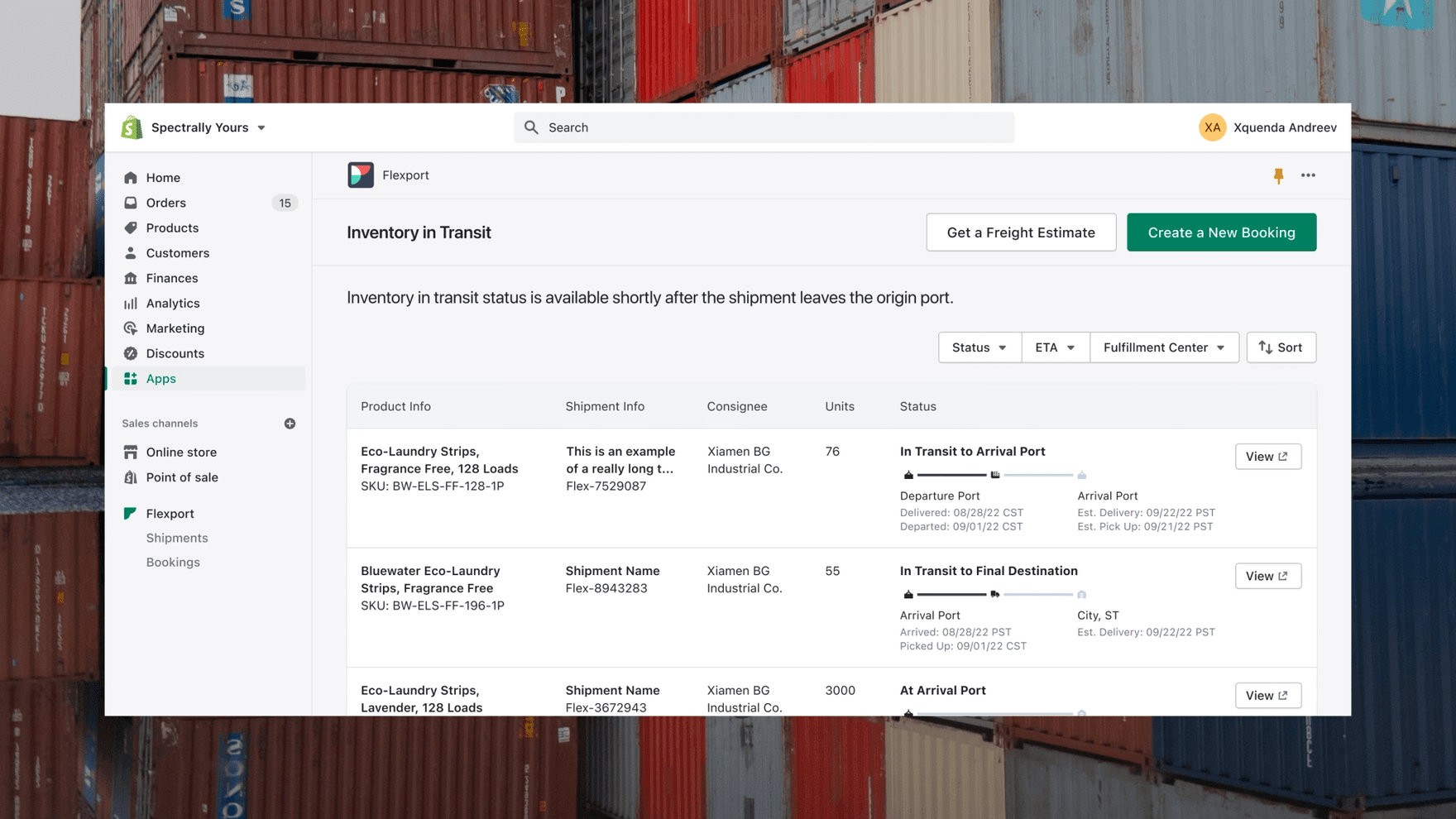 Flexport app screenshot