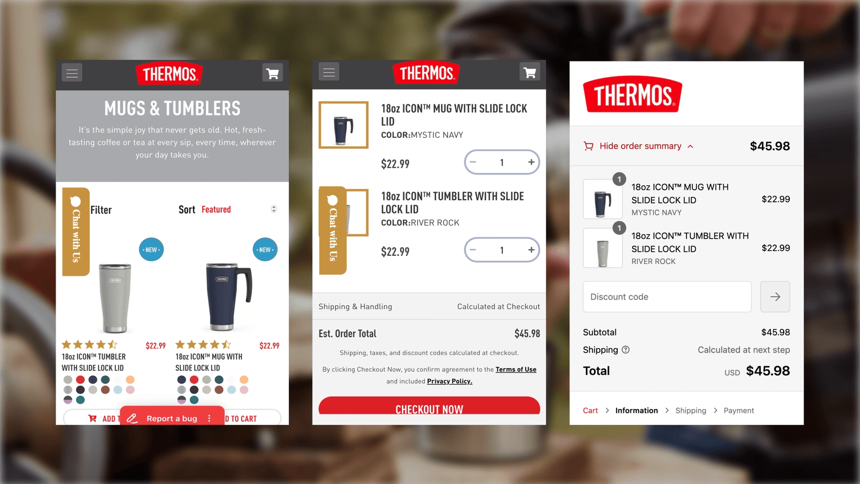 Thermos website mobile