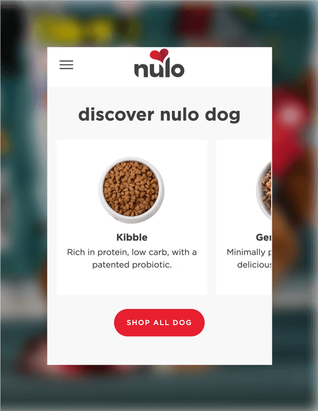 Nulo website mobile