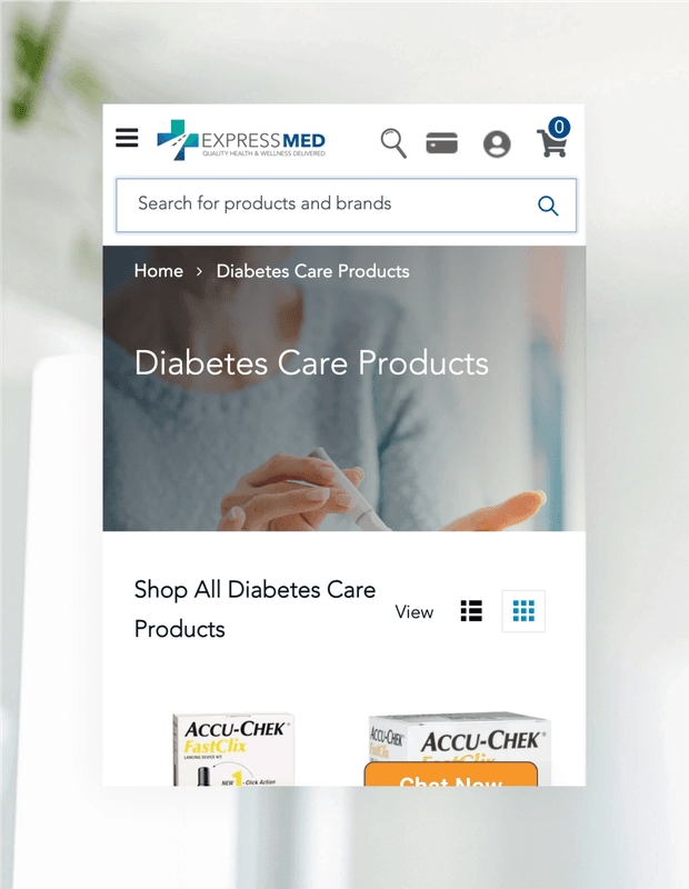 ExpressMed website mobile