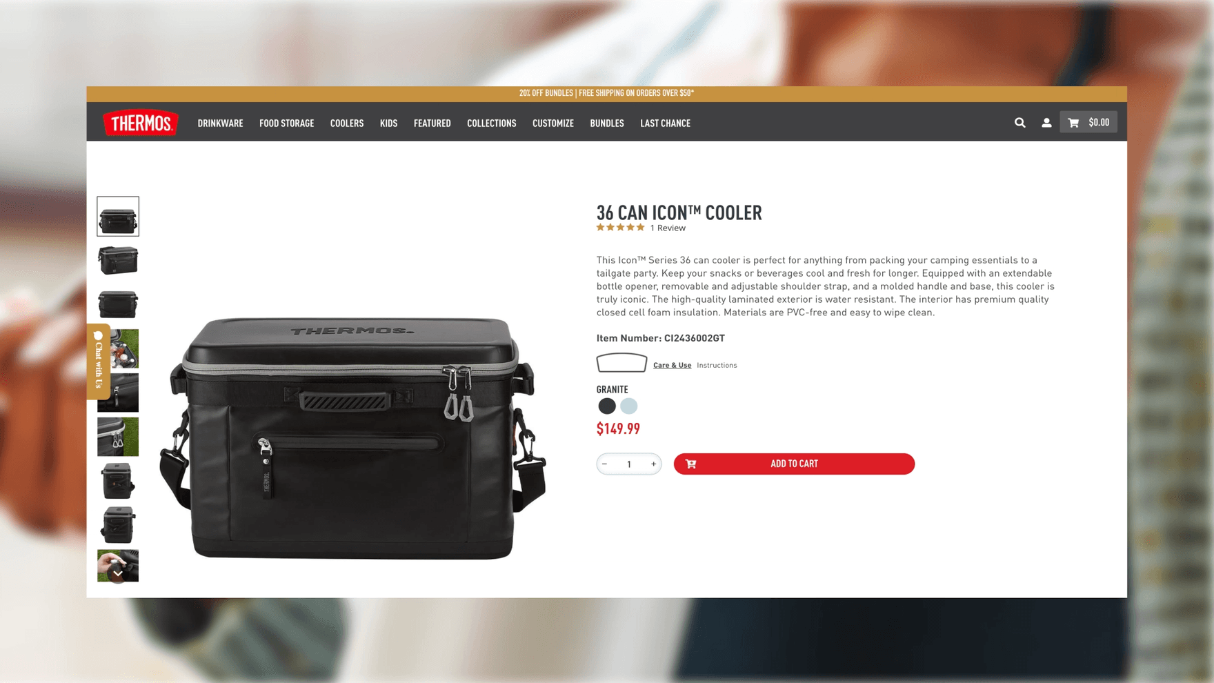 Thermos website desktop