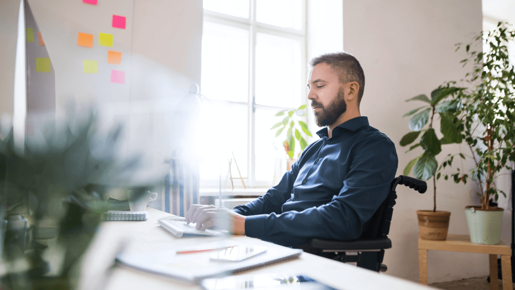 Man working on computer