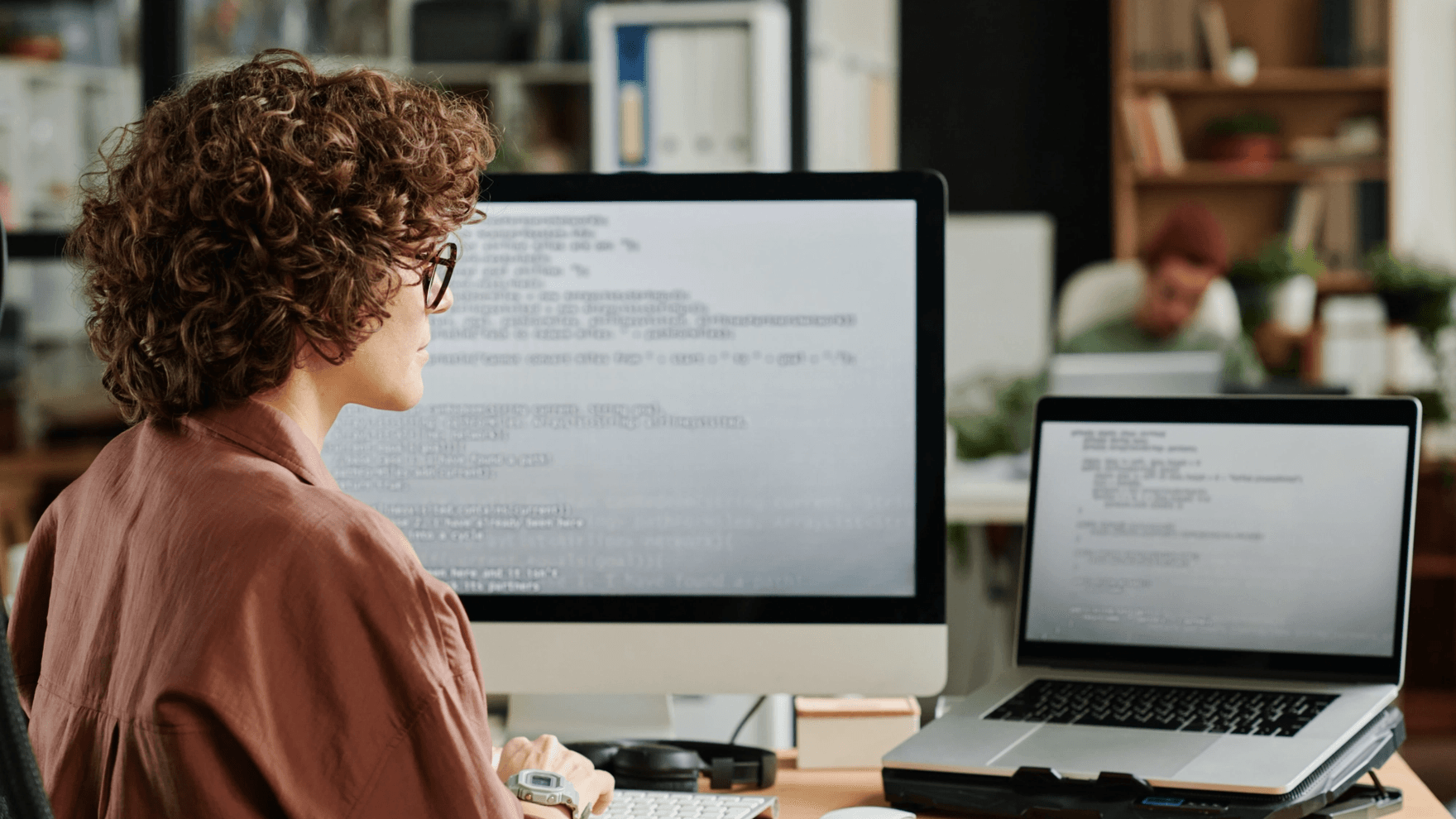 Woman working on computer