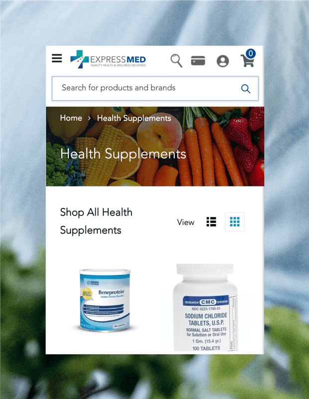 ExpressMed website mobile