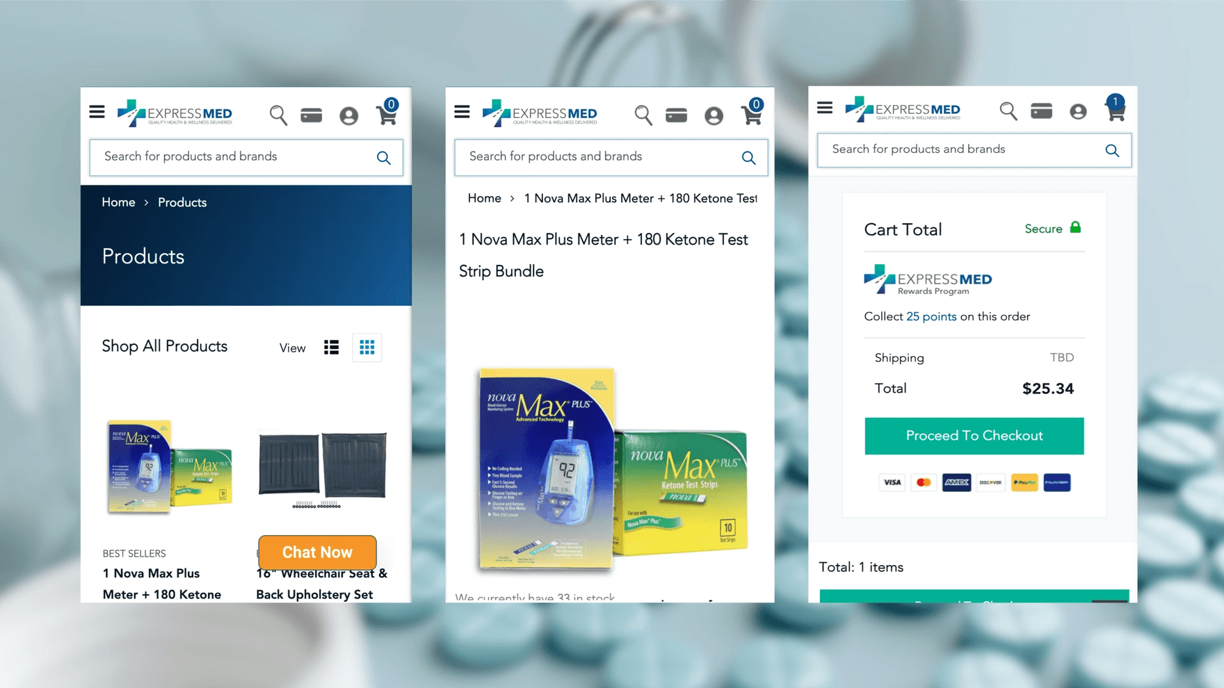 ExpressMed website mobile