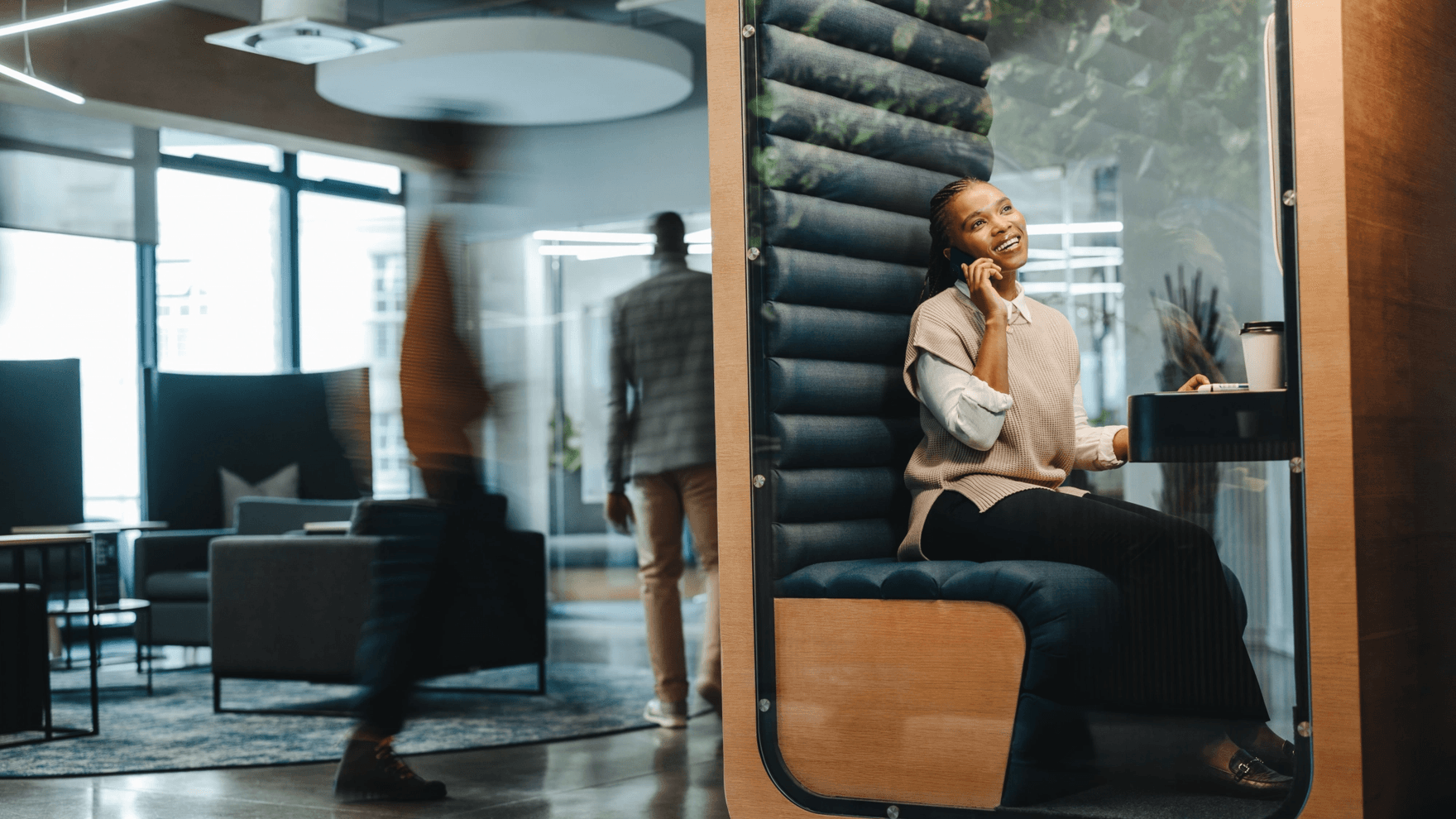 A woman working in a corporate office