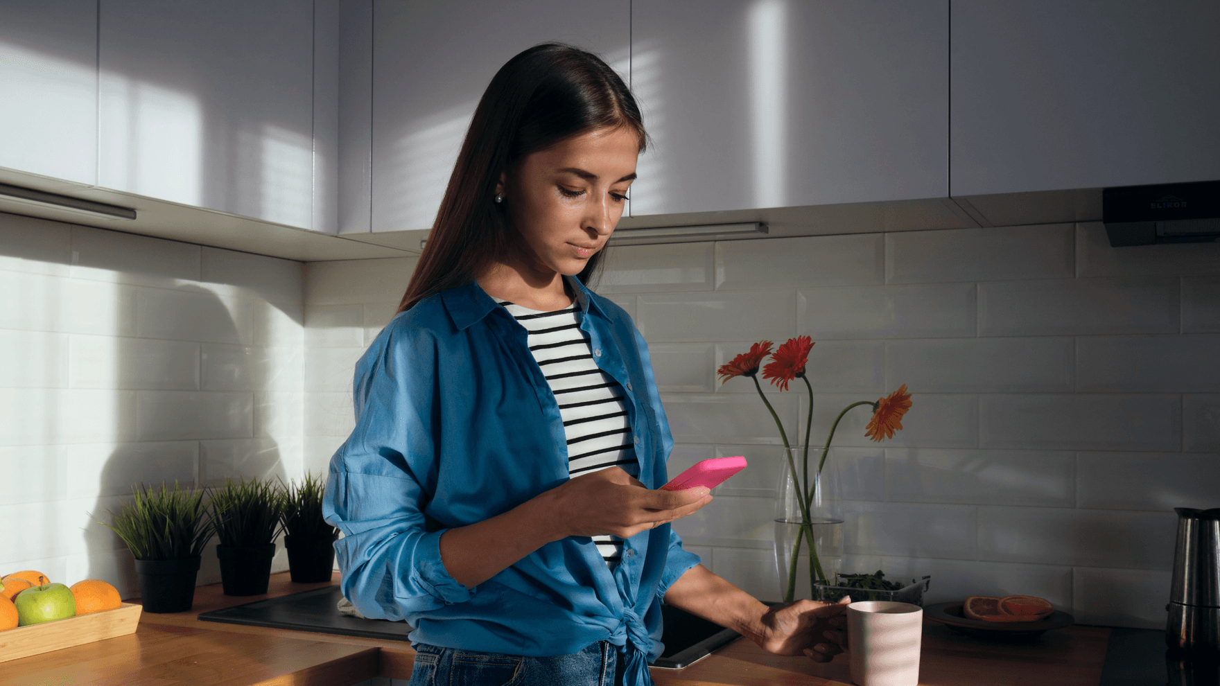 A young woman using her cellphone