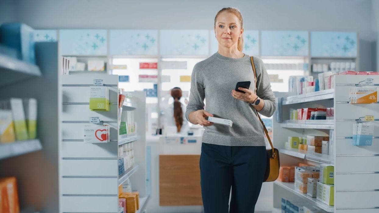 woman in a pharmacy