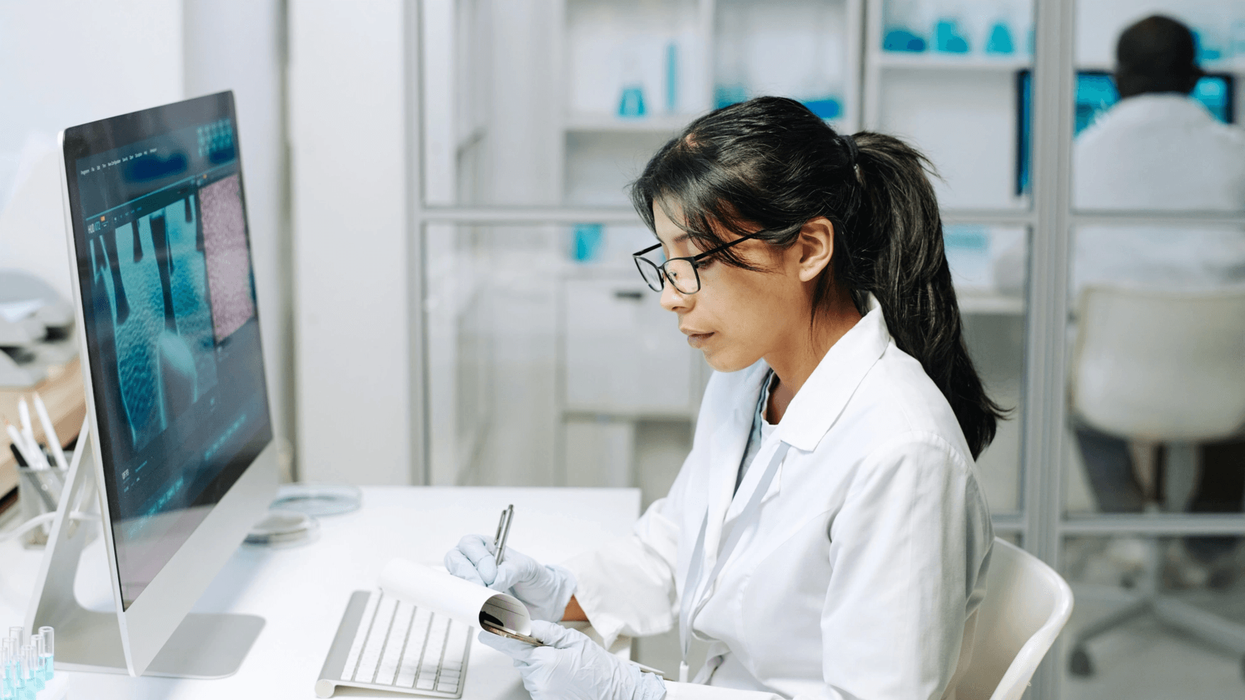 Doctor working on computer