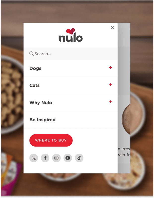 Nulo website mobile