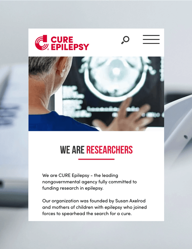 Cure website mobile