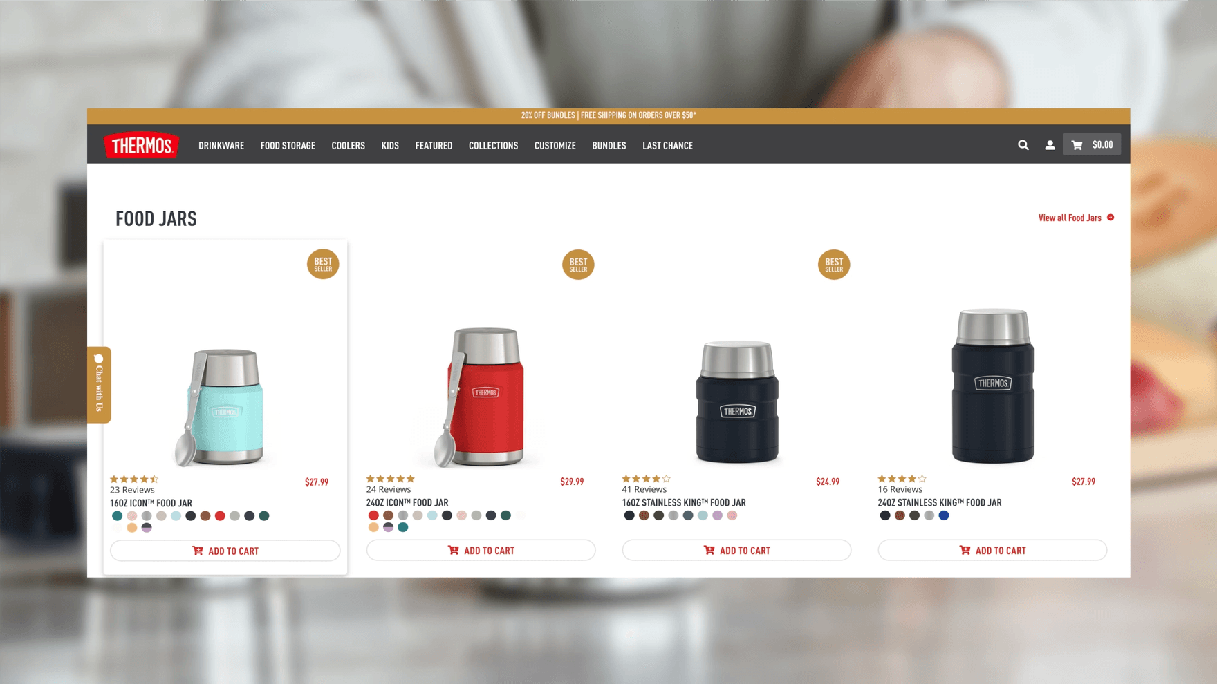 Thermos website desktop