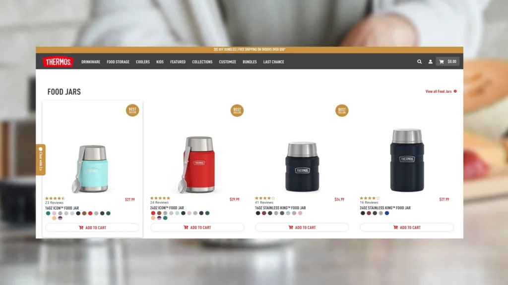 Thermos website desktop 