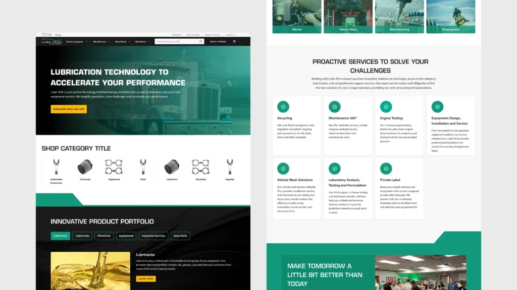 Ascentek homepage on laptop