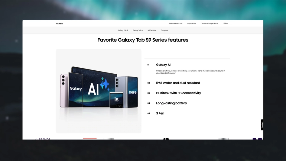 Samsung website desktop
