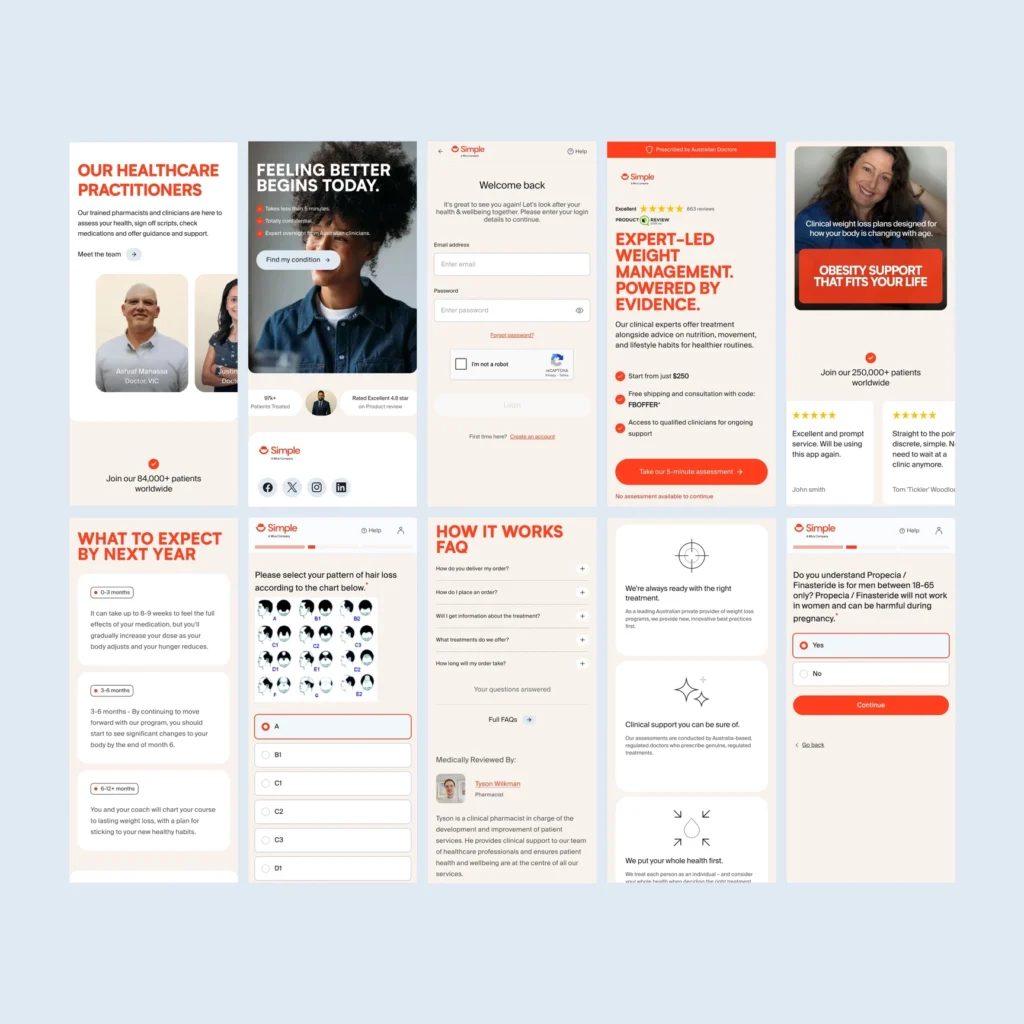 Grid view of mobile layouts