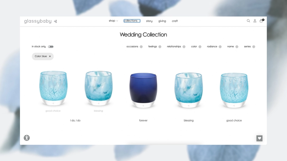 Glassybaby desktop website