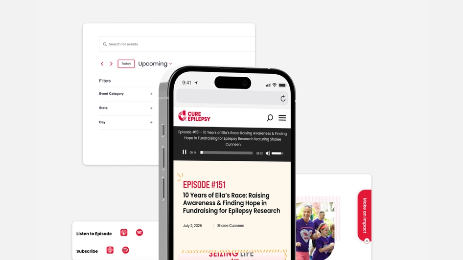 Cure website mobile and UI elements