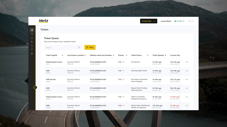 Hertz website desktop