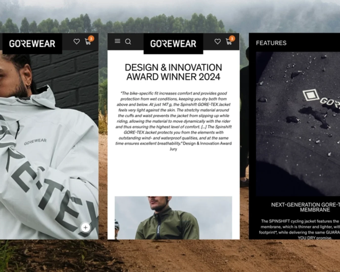 Gorewear website mobile