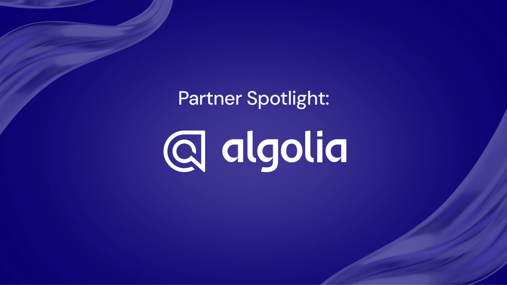 algolia logo on a purple background