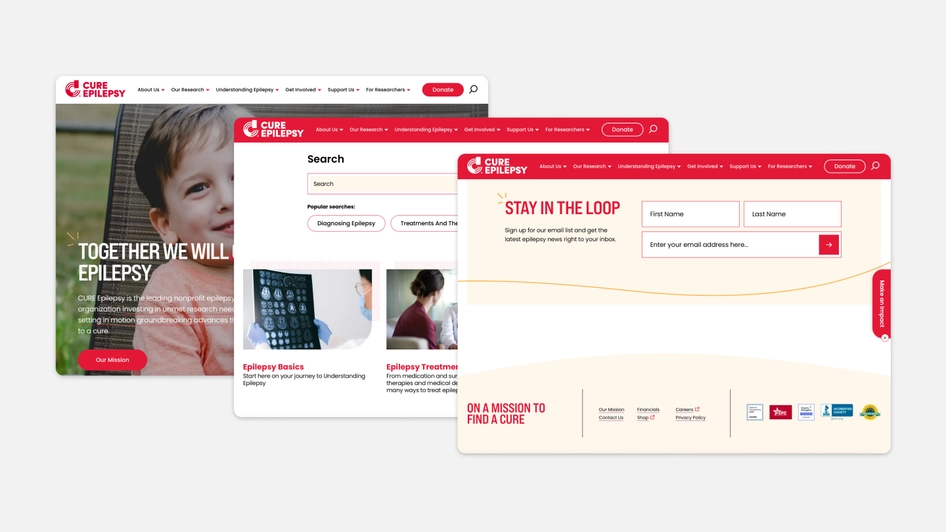 Cure website desktop