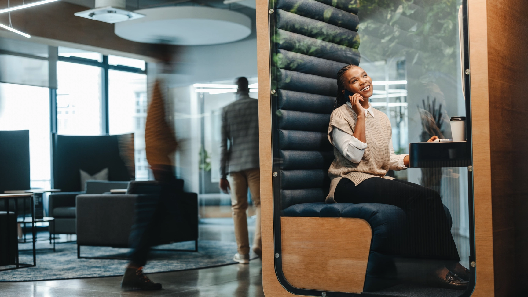 A woman working in a corporate office