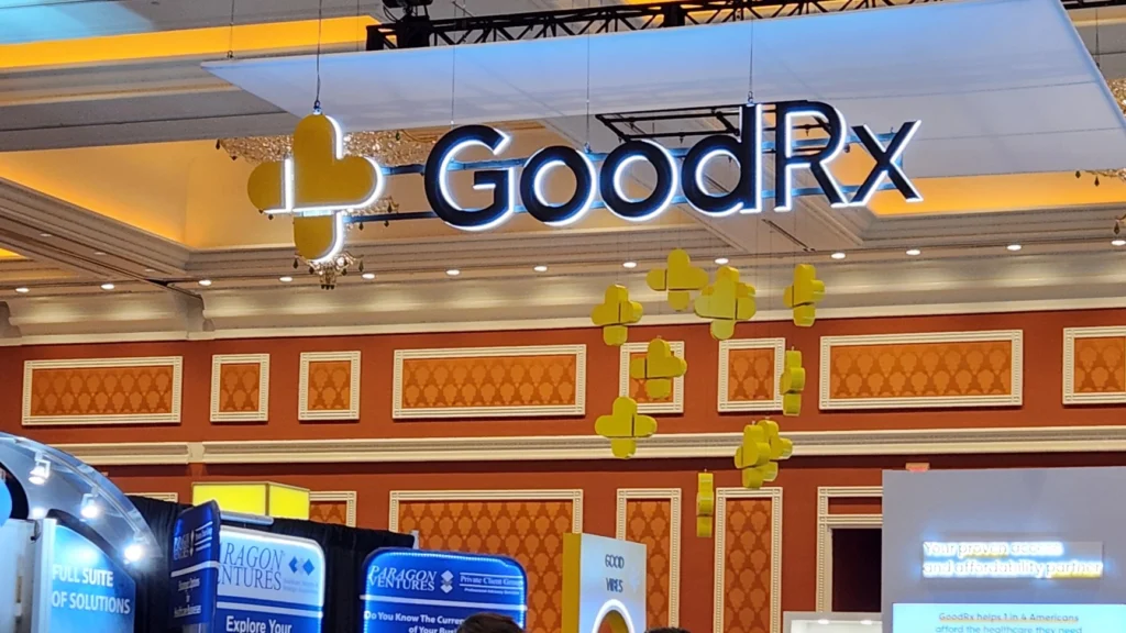 GoodRx presence at Asembia 2025, showcasing their full suite of solutions with prominent branding.