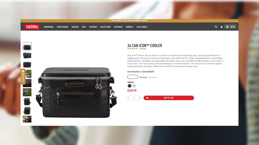 Thermos website desktop 