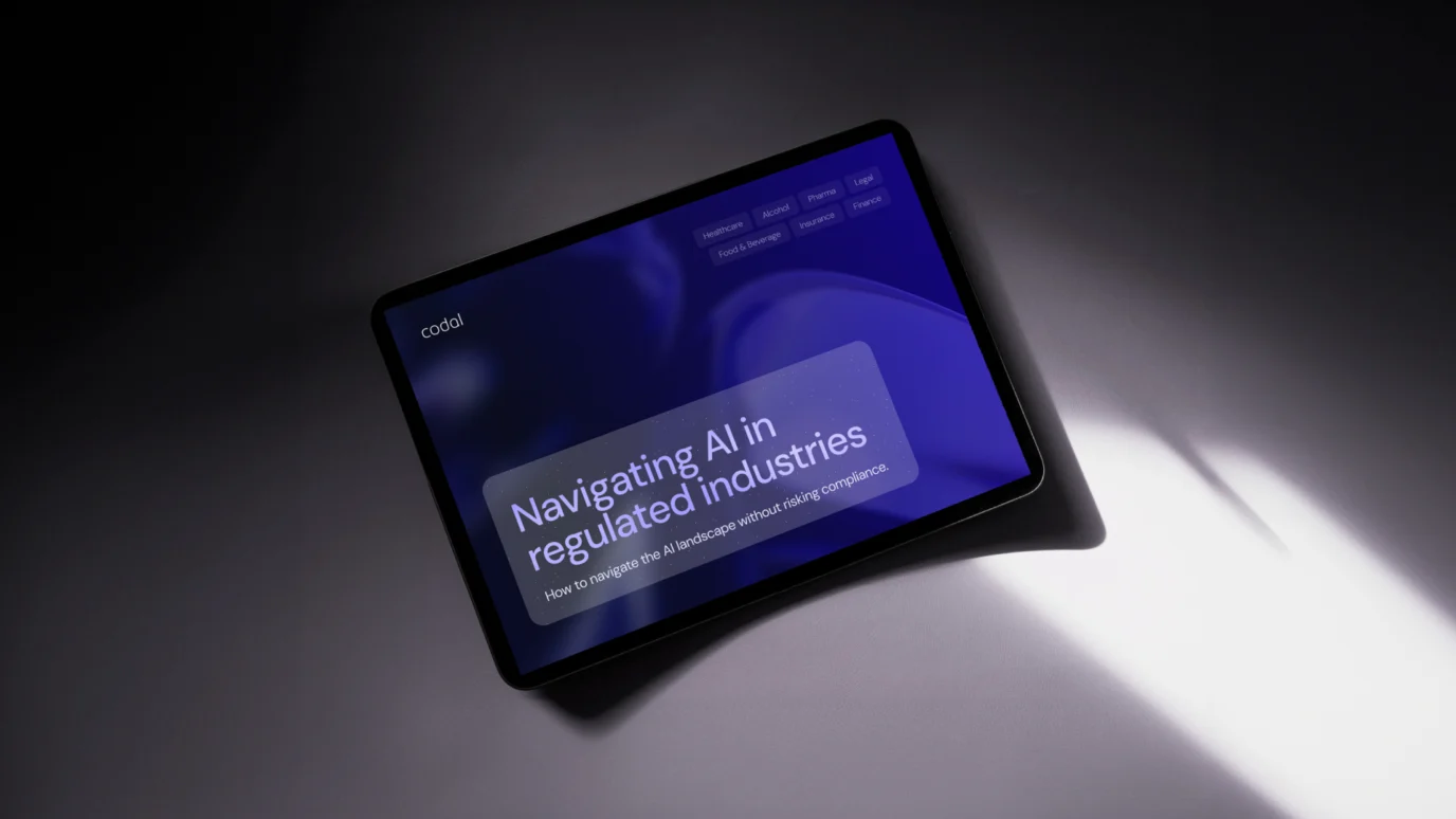 Codal eBook titled Navigating AI in regulated industries