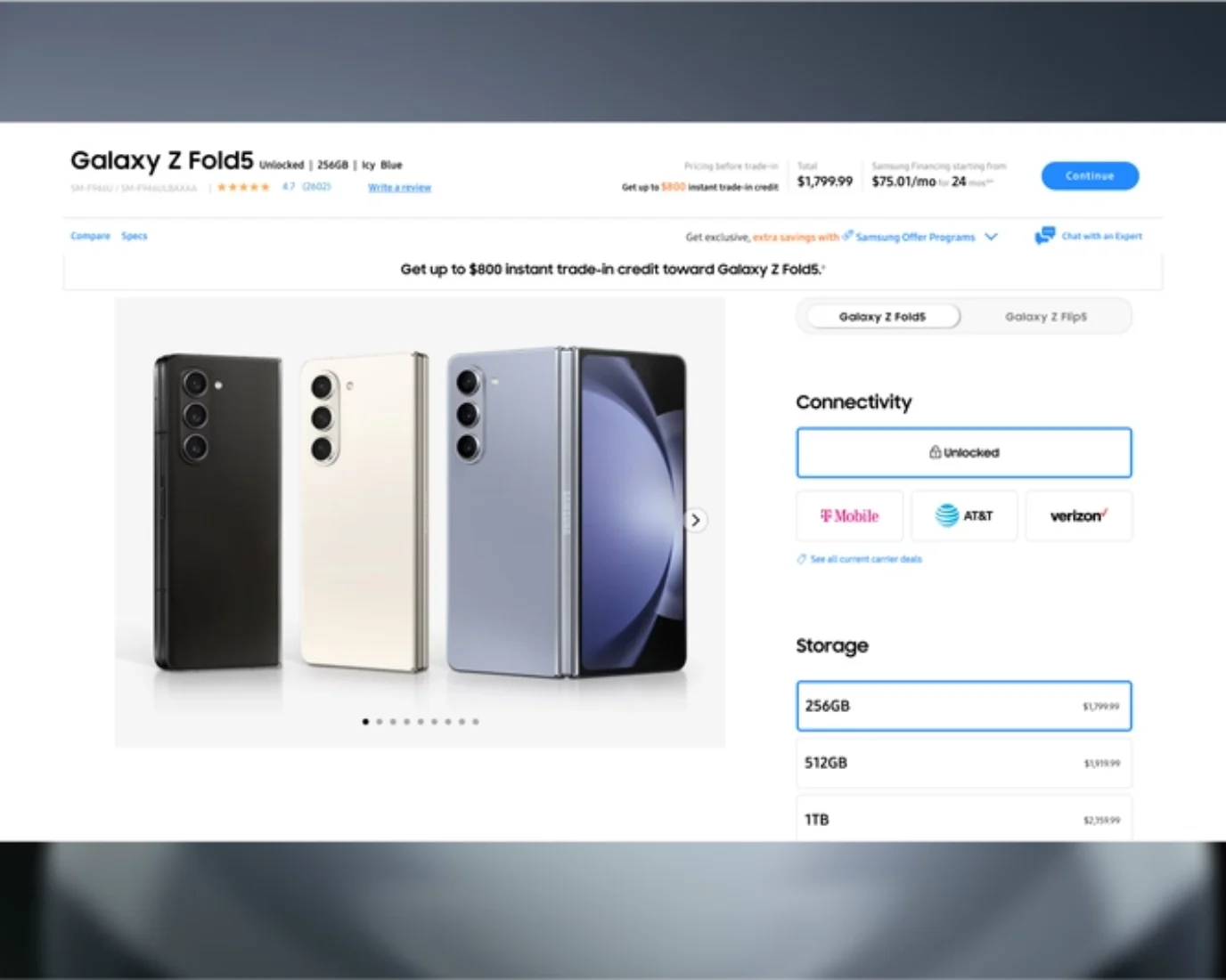 Samsung website mobile
