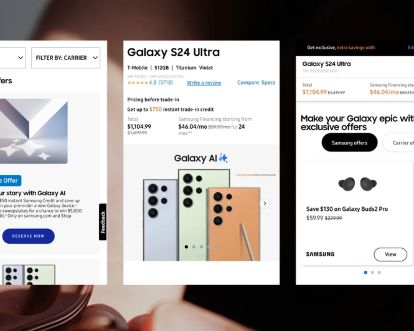 Samsung website mobile