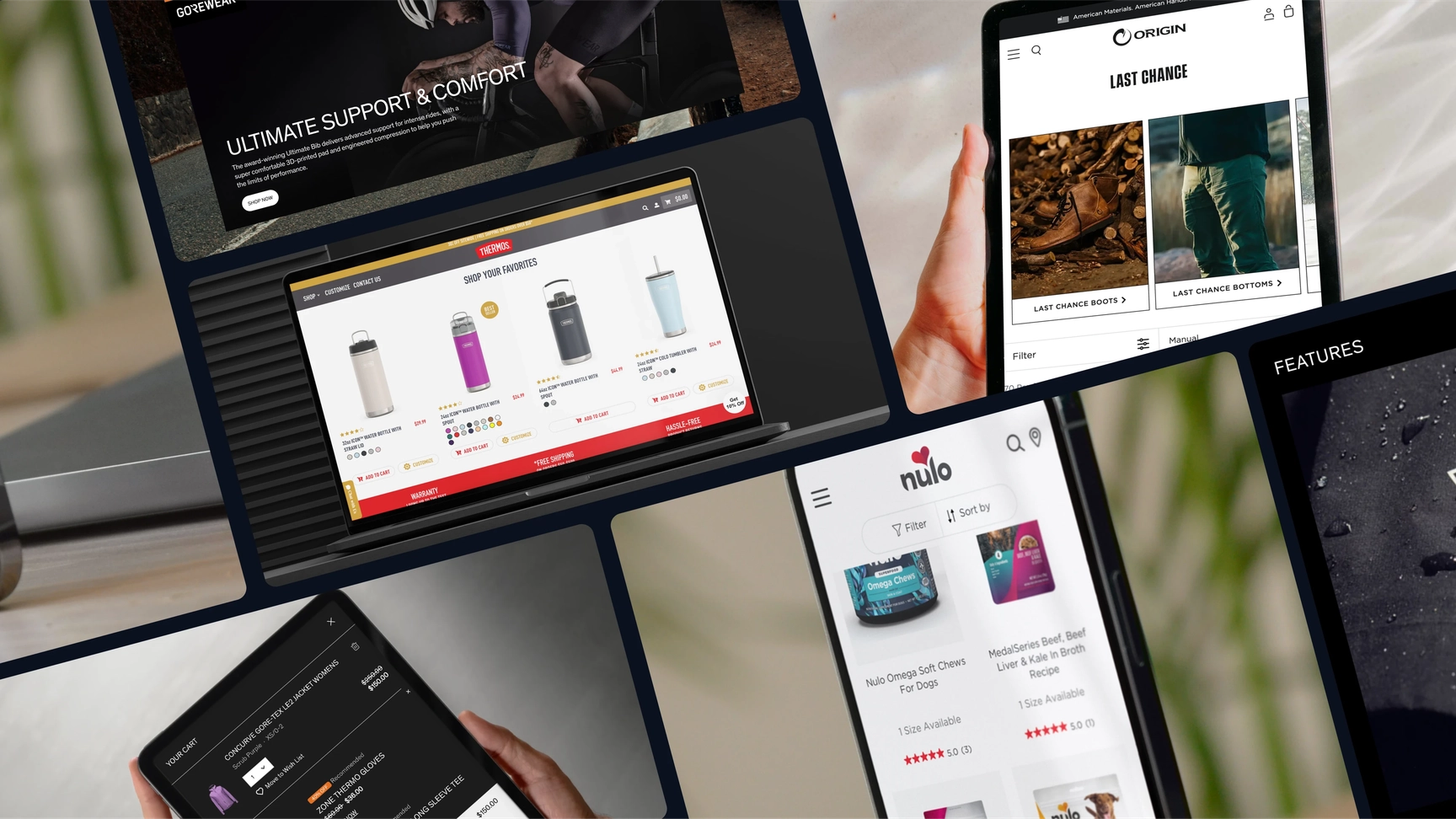 Photo grid highlighting Codal's eCommerce development projects