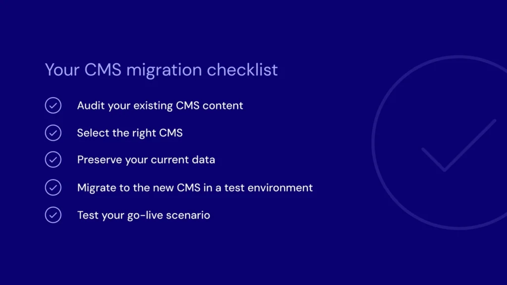 CMS migration checklist