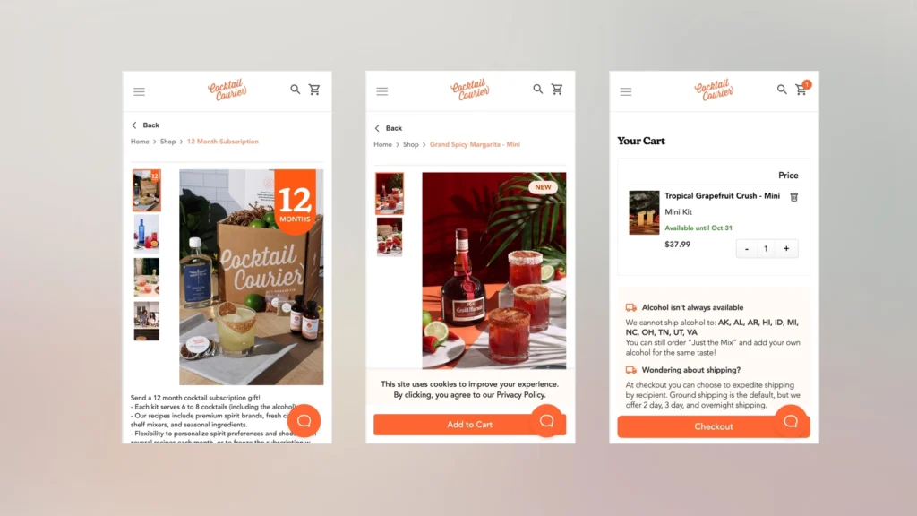 Mobile Check out Cocktail Courier