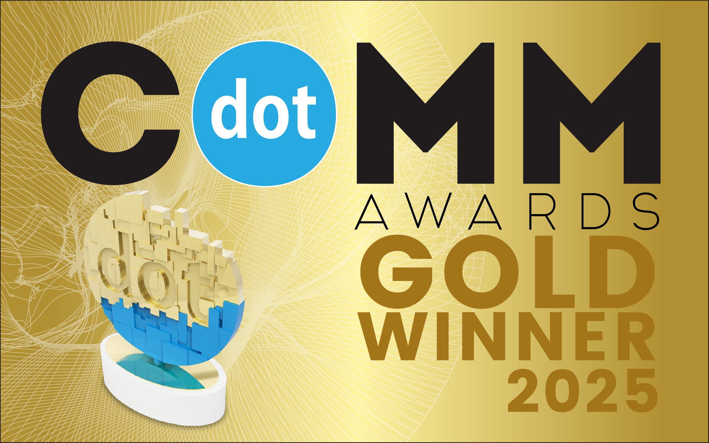 Gold dotComm award winner badge