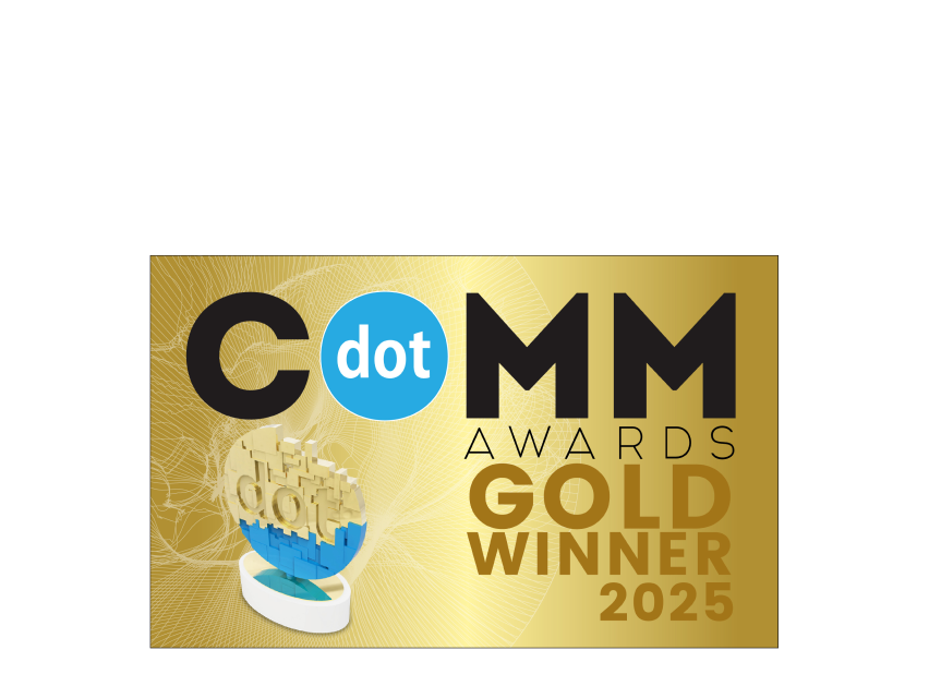 Gold dotComm award winner badge