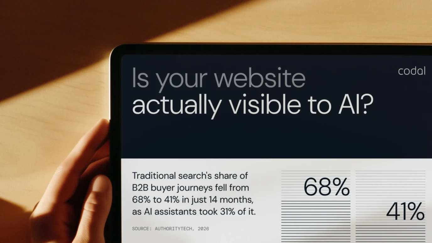 hand holding ipad with the title Is your website actually visible to AI?